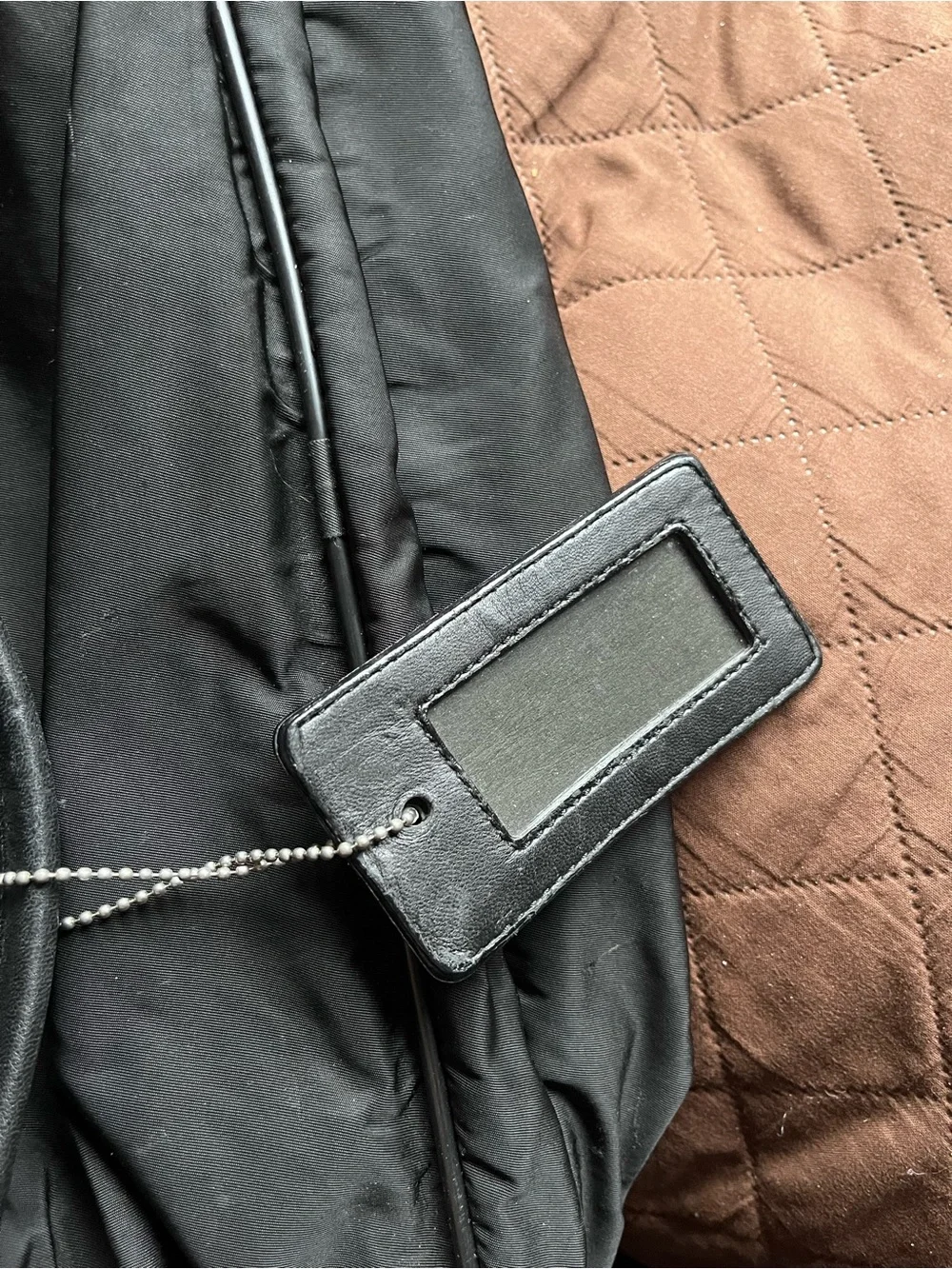 Prada Black Nylon Duffel Bag with Logo Plaque